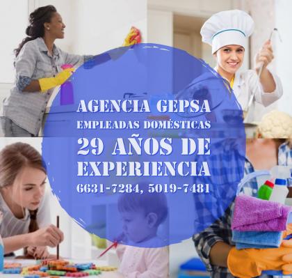 ¿Necesitas Empleada Doméstica? Agencia GEPSA, 29 años de experiencia