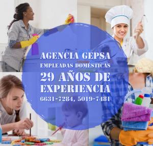 ¿Buscado Empleada Doméstica? Agencia GEPSA, 29 años de experiencia