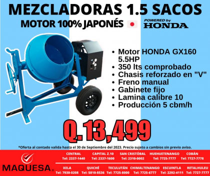 Mezcladora JOPER DE 1.5 SACOS