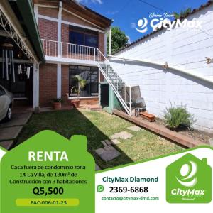 Casa renta fuera de condominio zona 14 La Villa