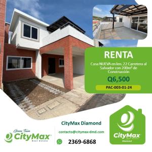 RENTA Casa NUEVA en km. 22 Carretera al Salvador